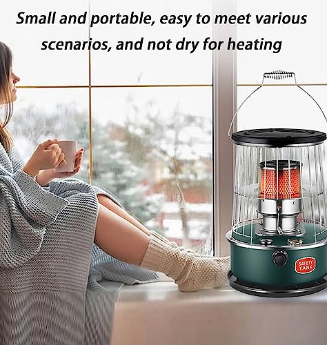 Hocheffizienter Petroleumofen for Den Innenbereich, 9000 Btu, Tragbarer Heizstrahler for Zuhause, Garage, Keller Und Camping(Green) – Bild 5