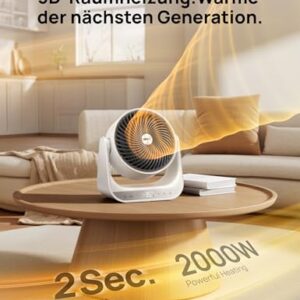 Alternative view of Dreo Heizlüfter für Innenräume, 2000W Elektroheizer mit Fernbedienung und Thermostat, 7 Modi, Überhitzungs- & Kippschutz, tragbarer Heizstrahler für den ganzen Raum, Weiß, Ganzraum-Heizgerät 714S