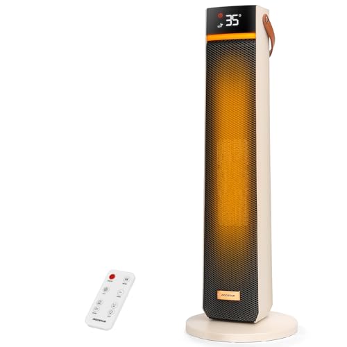 Aigostar - Heizlüfter Energiesparend, 2000W Elektrische Heizung mit Fernbedienung, ECO Modus, PTC Keramik Heizlüfter, 24H Timer, Leise, 75° Oszillation, 4 Heizmodi, Kipp und Überhitzungsschutz, Weiß