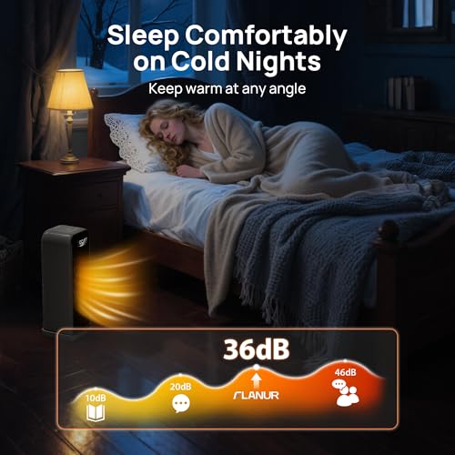 FLANUR Heizlüfter Energiesparend, 1500W Tragbare Keramik Heizlüfter, 12-Std-Timer, 70° Oszillierend, Überhitzungs-Kippschutz, Alexa & Google Assistant Elektroheizung, Schwarz, 1 Pack 4 Modi – Bild 8