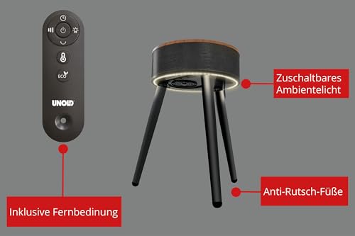 Unold 86545 Heizlüftertisch Henry, Keramik Heizlüfter – Leistungsstarke 2.000 W Raumheizung mit Touch-Panel-Display, Timerfunktion und Fernbedienung, ideal für Innenräume wie Büro und Zuhause – Bild 4