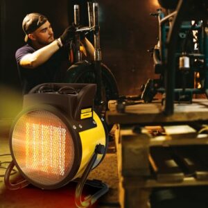 Alternative view of GARDTECH 3000W Keramik Heizstrahler, Heizlüfter Energiesparend, 30 m² Bauheizer mit Überhitzungsschutz, Heizung Elektrisch extra Stark, Großes Luftvolumen, Kippschutz, Thermostat, Gelb