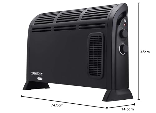 Rowenta CO3035 Konvektor- Heizlüfter Vectissimo | Zwei Leistungsstufen | Elektro- Heizung | Innenraum | Für 25 m² Räume, Schwarz – Bild 3
