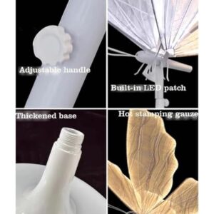 Alternative view of HIFRQVVC LED-Stehleuchte für Hochzeit, Schmetterlinge, LED, Schmetterling, für Hochzeit, 2 Stück, mehrfarbig, mehrere Größen (Silveryarnwarmlight, 100 cm)