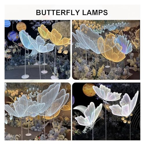 HIFRQVVC Hochzeit Schmetterlinge LED Bodenlicht Stehlampe LED RGB Schmetterling für Hochzeit, mehrere Größen (2 Stück, 60 cm) – Bild 3
