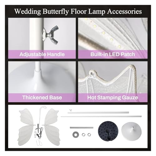 HIFRQVVC Hochzeit Schmetterlinge LED Bodenlicht Stehlampe LED RGB Schmetterling für Hochzeit, mehrere Größen (2 Stück, 60 cm) – Bild 6