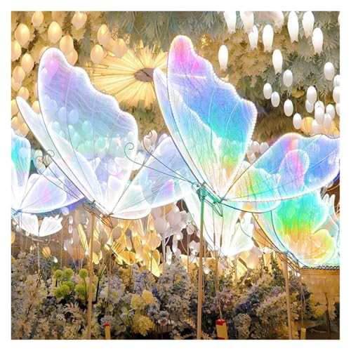 HIFRQVVC Hochzeit Schmetterlinge LED Bodenlicht Stehlampe LED RGB Schmetterling für Hochzeit, mehrere Größen (2 Stück, 60 cm) – Bild 8
