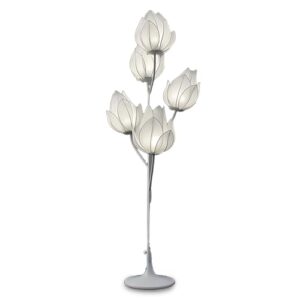 BTYQKZVPM Kreative LED-Stehlampe, Stehlampe,Vintage Floral,Elegante Leuchte(White,L)