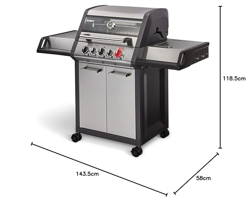 Enders® Gasgrill MONROE PRO 3 SIK TURBO, 3-Edelstahlbrenner, Seitenkocher, Infrarot-Backburner, PanoVision Sicht, HEAT RANGE™-Brenner, SWITCH GRID™, 800 °C TURBO ZONE™, SIMPLE CLEAN™ #8376 – Bild 2