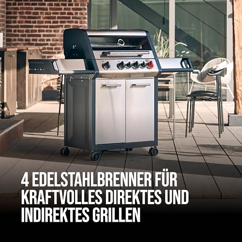 Enders® Gasgrill MONROE PRO 3 SIK TURBO, 3-Edelstahlbrenner, Seitenkocher, Infrarot-Backburner, PanoVision Sicht, HEAT RANGE™-Brenner, SWITCH GRID™, 800 °C TURBO ZONE™, SIMPLE CLEAN™ #8376 – Bild 3