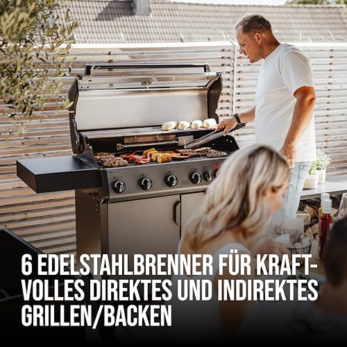 Enders Gasgrill Hyde 6 SIKR Turbo, 6-Brenner aus Edelstahl für kraftvolles direktes und indirektes Grillen, 800 °C TURBO ZONE, SWITCH GRID, Infarot-Backburner und Seitenkocher #8044 – Bild 4
