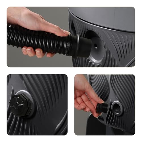 KADAX Regentonne mit im Deckel integrierter Pflanzschale 240 L, Regenfass aus Kunststoff, Regenwasserbehälter mit Wasserhahn und Standfuß, Regentank (Dunkelgrau) – Bild 3