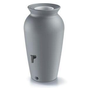 YourCasa Regentonne 120-230 Liter [DropCatcher] mit Filterkorb & Wasserhahn - Regenfass Frostsicher Kunststoff - Regenwassertonne - Regenwassertank Garten Wassertank Regensammler (Grau, 120L)