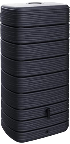Ondis24 Regenwasser Wandtank Regenfass Eco 650 Liter Graphit anthrazit inkl. Wasserhahn