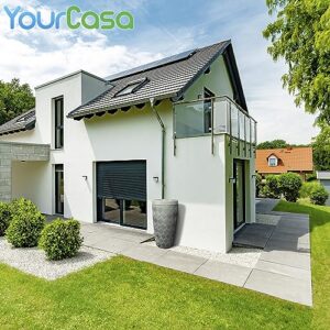 Alternative view of YourCasa Regentonne 240 Liter [Seabreeze] Regenfass Frostsicher aus Kunststoff mit Wasserhahn - Regenwassertonne - Wasserfass Regenwassertank Wassertonne für Garten (Grau Mit Wasserhahn)