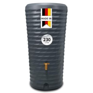 4rain Jolie 2in1 Regentonne 230 Liter Graphite Grey inkl. Pflanzschale - Wassertank, Regenfass, Regenwassertonne, Wasserbehälter, Regenwassertank, Fass, Wassertonne, Wasserfass, Wandtank