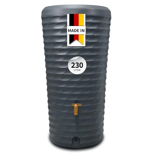 4rain Jolie 2in1 Regentonne 230 Liter Graphite Grey inkl. Pflanzschale - Wassertank, Regenfass, Regenwassertonne, Wasserbehälter, Regenwassertank, Fass, Wassertonne, Wasserfass, Wandtank