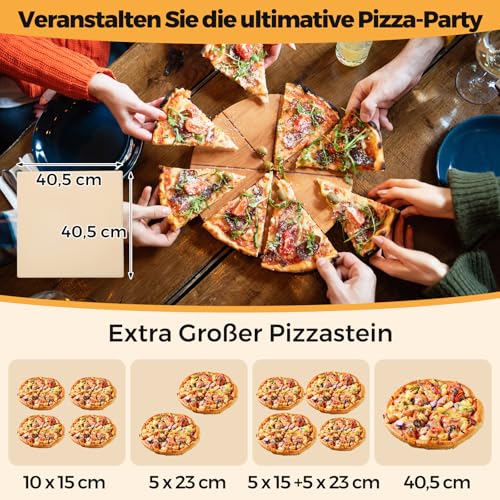 COSTWAY Outdoor Pizzaofen, 2-lagigem Pizza Ofen mit Grillrost, Pizzaschaufel, quadratischem Stein, wasserdichter Abdeckung, tragbarer Brennofen, Holzofen für Picknick, BBQ-Party, Camping – Bild 8