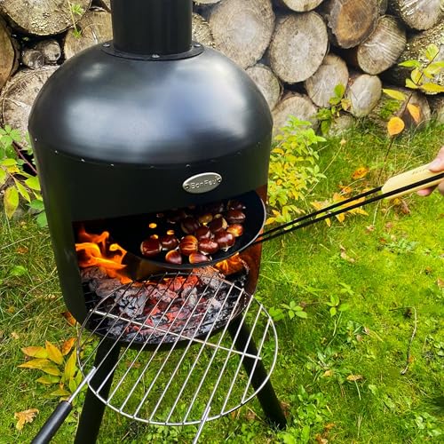 BonFeu BonSelo Gartenkamin Schwarz - Terrassenofen aus Stahl - für entspannte Abende - 39x39x147 cm – Bild 8