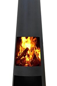 Original Gartenkamin/Terrassen- Feuerstelle Rengo Black, Kamin 125cm
