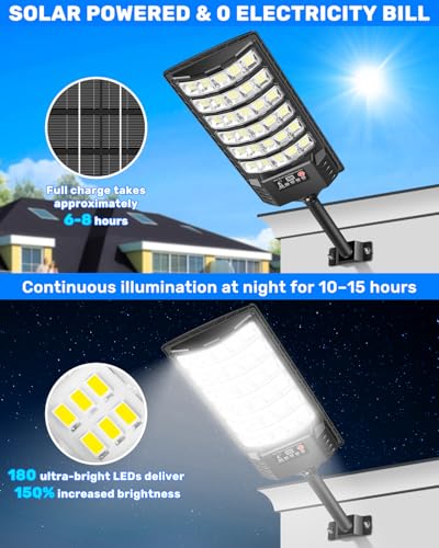 LEKIA Solarleuchten für Außen, 320° Weitwinkel LED Solar Straßenleuchte, Solarlampen Wasserdicht Aussenleuchte mit Bewegungsmelder und Fernbedienung für Parkplätze, Garten, Straßen, Garagen, 4 Stück – Bild 2