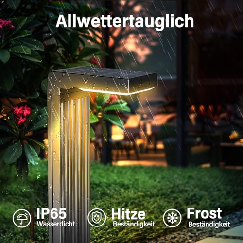 iseeway Solarleuchten für Außen 6 Stück, 400LM Garten solarleuchten mit Bewegungsmelder, IP65 wasserdicht 2200mAh Akku – Bild 7