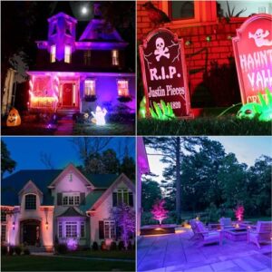 Alternative view of NIORSUN RGB LED Gartenbeleuchtung, Netzbetrieben, 17m, 12V Niederspannungs Gartenstrahler mit Adapter, IP67 Wasserdicht, Geeignet für Garten, Hof, Bäume, Halloween, Weihnachten (RGB-Farbe, 4 Stück)