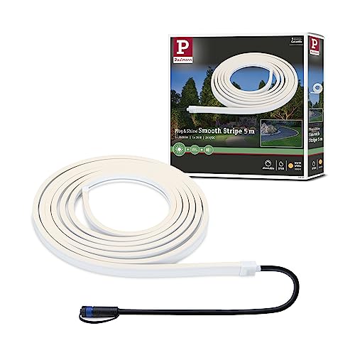 Paulmann 94680 Plug & Shine LED Außenleuchte Stripe Smooth IP68 5m incl. 1x11 W dimmbar Weiß Kunststoff 3000 K