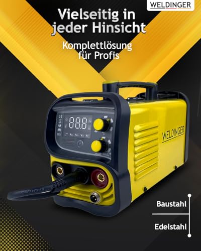 WELDINGER ME 130 mini Flux Fülldrahtschweißgerät 1 kg Fülldraht Fülldraht-Gasdüse Stromdüsen MMA Lift-WIG abnehmbares Schlauchpaket 5 Jahre Garantie – Bild 5