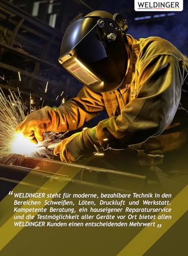 WELDINGER ME 130 mini Flux Fülldrahtschweißgerät 1 kg Fülldraht Fülldraht-Gasdüse Stromdüsen MMA Lift-WIG abnehmbares Schlauchpaket 5 Jahre Garantie – Bild 9