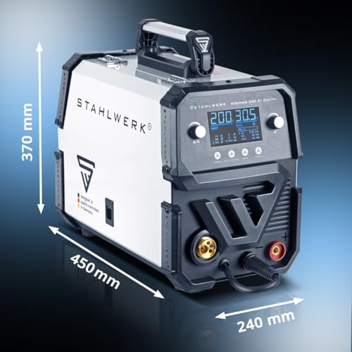 STAHLWERK Schweißgerät MIG MAG 200 ST Digital - Vollausstattung - kompakt & leistungsstark, Inverter mit 200 A, Schutzgas-, FLUX- und MMA/ARC-Schweißen, Spot-Funktion, synergischer Drahtvorschub – Bild 2