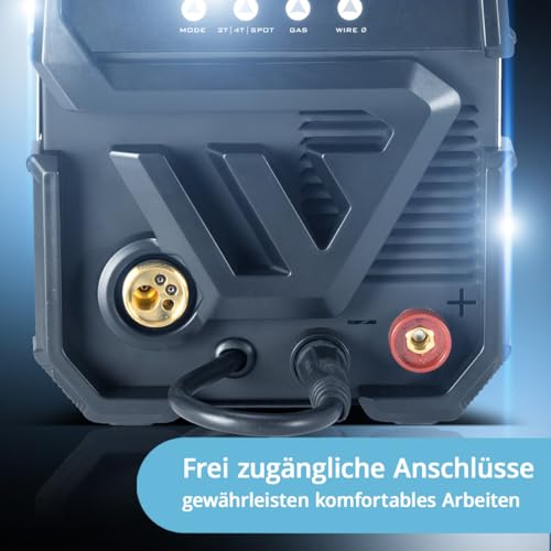 STAHLWERK Schweißgerät MIG MAG 200 ST Digital - Vollausstattung - kompakt & leistungsstark, Inverter mit 200 A, Schutzgas-, FLUX- und MMA/ARC-Schweißen, Spot-Funktion, synergischer Drahtvorschub – Bild 8