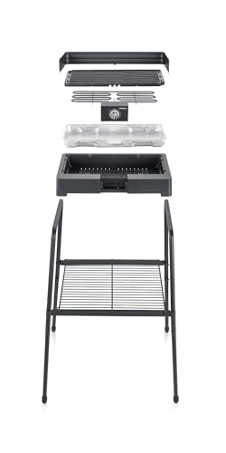 SEVERIN Standgrill mit Aluminium-Grillplatte und Standuntergestell mit Ablagerost, Elektrogrill mit schnellem Grill-Start, Balkon Grill ohne Verbrennungsgefahr, Schwarz, PG 8568 – Bild 6