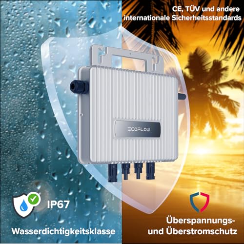 SUNNIVA 2000W Balkonkraftwerk BIFAZIAL FULLBLACK komplett Steckdose Ecoflow 800W Wechselrichter, PV Solaranlage, 4x 500W Glas-Glas Solarmodule, inkl. 5m Kabel, Bluetooth WIFI, Komplettset – Bild 6