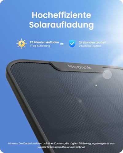 Reolink 4K Überwachungskamera Aussen Solar, 360°/140° Schwenk-/Neige, Auto-Tracking, WLAN Kamera Outdoor Akku mit Farbnachtsicht, 2,4/5GHz WiFi, KI-Erkennung, Argus PT Ultra(Schwarz) Solarpanel – Bild 5