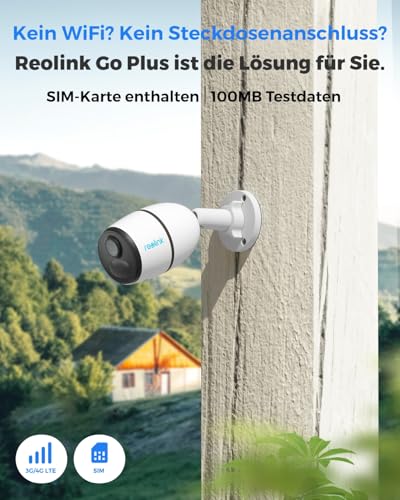 Reolink Go Plus 3G/4G LTE Überwachungskamera mit SIM-Karte 2K 4MP HD, Personen-/Autoerkennung, Akku Kamera Aussen Ohne WLAN, Videoüberwachung, Kompatibel mit Alexa/Google, 2-Wege-Audio – Bild 2