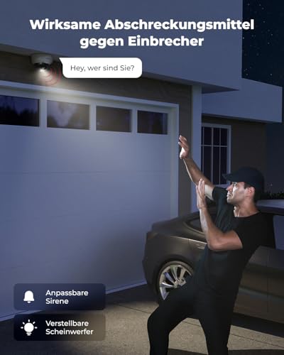 Reolink 4K PoE Überwachungsskamera mit Spotlights, 5X optischem Zoom, IP Kamera aussen mit Farbnachtsicht, 2-Wege-Audio, Person/Fahrzeug/Tiererkennung, IK10 Vandalismusschutz, Zeitraffer, RLC-843A – Bild 3