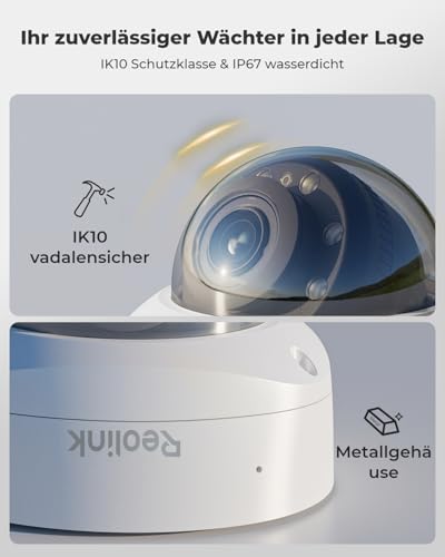 Reolink 4K PoE Überwachungsskamera mit Spotlights, 5X optischem Zoom, IP Kamera aussen mit Farbnachtsicht, 2-Wege-Audio, Person/Fahrzeug/Tiererkennung, IK10 Vandalismusschutz, Zeitraffer, RLC-843A – Bild 6