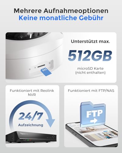 Reolink 4K PoE Überwachungsskamera mit Spotlights, 5X optischem Zoom, IP Kamera aussen mit Farbnachtsicht, 2-Wege-Audio, Person/Fahrzeug/Tiererkennung, IK10 Vandalismusschutz, Zeitraffer, RLC-843A – Bild 7