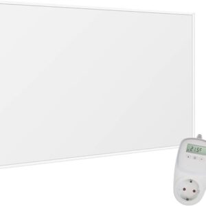 VIESTA® Infrarot Wandheizung mit Thermostat [INKL. TH10 THERMOSTAT] – Infrarotheizung Wandmontage Heizkörper – Carbon Crystal Infrarotheizung – Paneel Badezimmer geeignet – (Modell F300-300W)