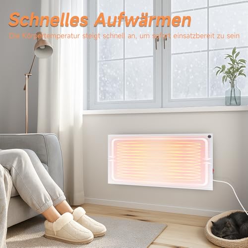 meoaow Infrarot Wandheizung, 170W Infrarotheizung Wandmontage mit Überhitzungsschutz, Leiser Elektroheizung Energiesparend Infrared Heater fur Schlafzimmer Badezimmer Büro Wohnheim – Bild 3
