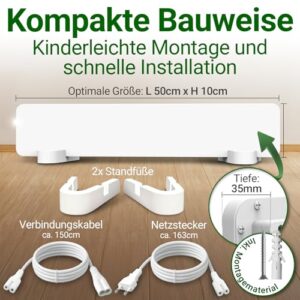 Alternative view of HEIMWERT Anti Schimmel Heizung mit Spezial Infrarot Schutzmembran - Tötet Schimmel besonders energiesparend und chemiefrei in Wand, Tapete, Bad, Keller ab - Anti Mold Dry 50w (50 x 10 x 1,3cm)