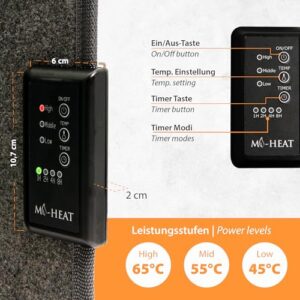 Alternative view of Mi-Heat Infrarot Schreibtischheizung Heizpaneel 260W | Standheizung für Büro Schreibtisch Arbeitsplatz unter den Tisch | Temperatur bis zu 60°C faltbar, Grau