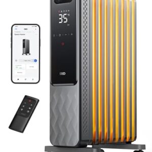 Dreo Ölradiator Energiesparend 2000W, Mobile Elektroheizung 9 Rippen mit Fernbedienung, 3 Heizstufen, 4 Modus, 24h Timer, Überhitzungs-Kippschutz, Radiatoren Elektrisch Heizung mit Thermostat, OH310