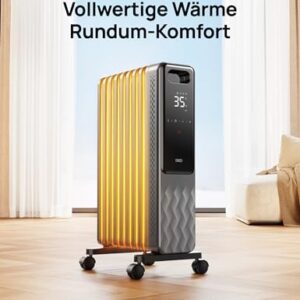 Alternative view of Dreo Ölradiator Energiesparend 2000W, Mobile Elektroheizung 9 Rippen mit Fernbedienung, 3 Heizstufen, 4 Modus, 24h Timer, Überhitzungs-Kippschutz, Radiatoren Elektrisch Heizung mit Thermostat, OH310