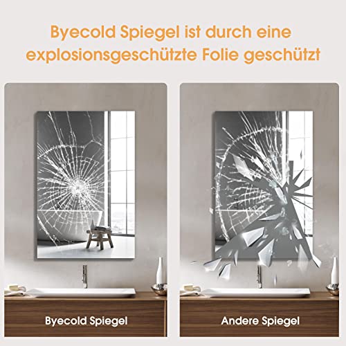 byecold Infrarotheizung Spiegel 580W Wandmontage mit LED(100x60cm), Spiegelheizung Elektrisch Infrarot, Badspiegel Elektroheizung, Badezimmerspiegel beschlagfrei mit Überhitzungsschutz Heizplatte – Bild 8