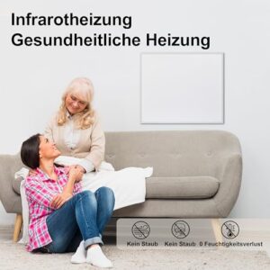 Alternative view of FrauSonne Infrarotheizung Wandmontage 600W, Infrarot Wandheizung – Energiesparender Elektroheizung mit Überhitzungsschutz, Geräuschlose Elektroheizkörper für Outdoor, Schlafzimmer und Büro – TÜV
