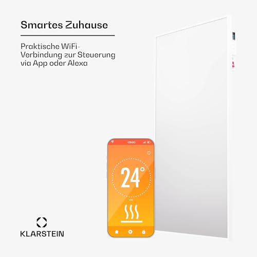 Klarstein Infrarotheizung mit Thermostat, 480W Elektroheizung, Smart Home Infrarotheizung zur Wandmontage, IR mit App-Steuerung & Erkennung Offener Fenster, Effizienter Feuchtraum Heizkörper CO2-Frei – Bild 3