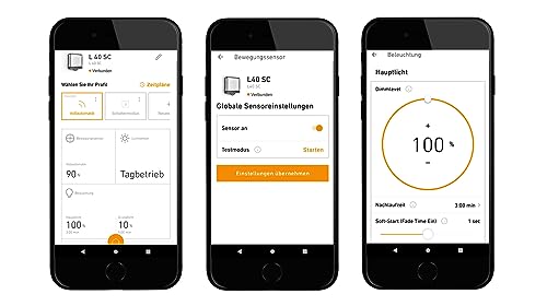 Steinel LED Außenwandleuchte L 40 SC Connect, 180° Bewegungsmelder, smarte Außenleuchte, Softlichtstart, bedienbar per App, anthrazit – Bild 6
