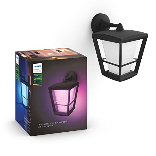 Philips Hue White & Color Ambiance Econic Wandleuchte (abwärts gerichtetes Licht) schwarz 1040lm, für den Aussenbereich, dimmbar, steuerbar via App, kompatibel mit Amazon Alexa (Echo, Echo Dot) – Bild 4